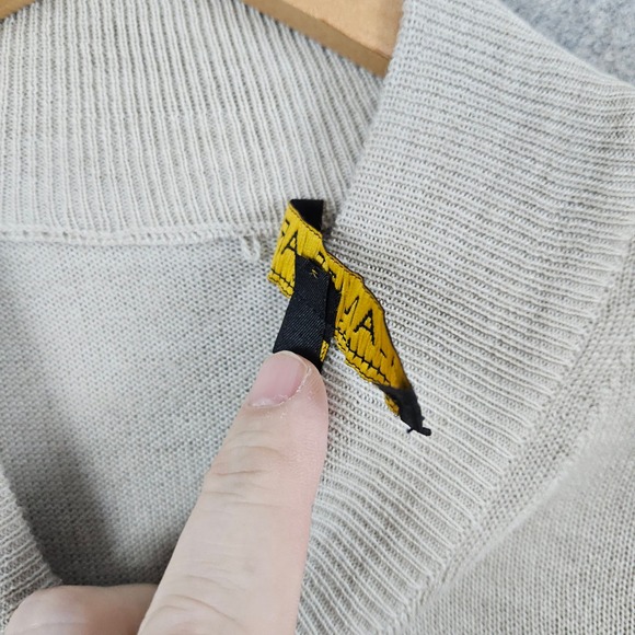 Alan Stuart Italy Merino Wool Blend Mock Neck Sweater Men's Size XXL Beige FLAWS - Picture 3 of 11